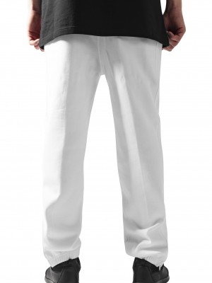 Мъжко изчистено долнище в бял цвят Urban Classics TB014B