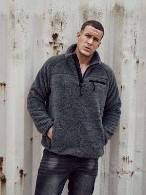 МЪЖКО ЯКЕ ОТ ПЛЮШЕН ПОЛАР В СИВО BRANDIT TEDDYFLEECE TROYER ANTHRACITE