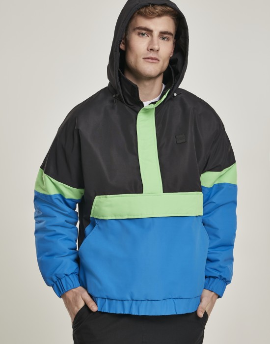  Мъжко яке в черно и синьо от Urban Classics Neon Mix Pull Over Jacket