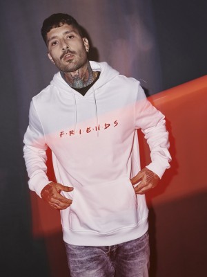 Изчистен бял суичър Friends Logo EMB