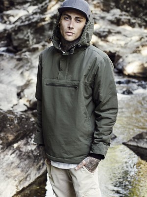 Мъжко яке Urban Classics без закопчаване в цвят маслина