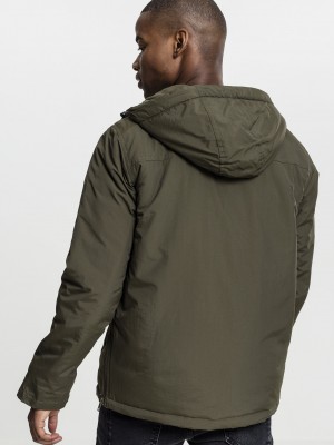 Мъжко яке Urban Classics без закопчаване в цвят маслина