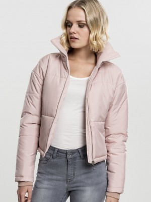 Дамско яке Urban Classics High Neck в розов цвят