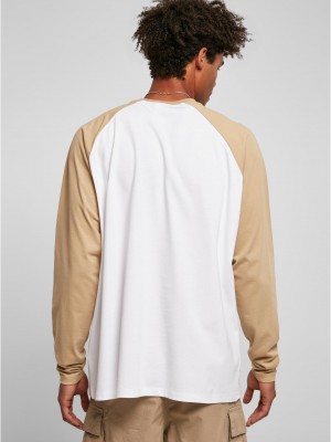 Мъжка блуза с реглан ръкав в бяло и бежово Urban Classics