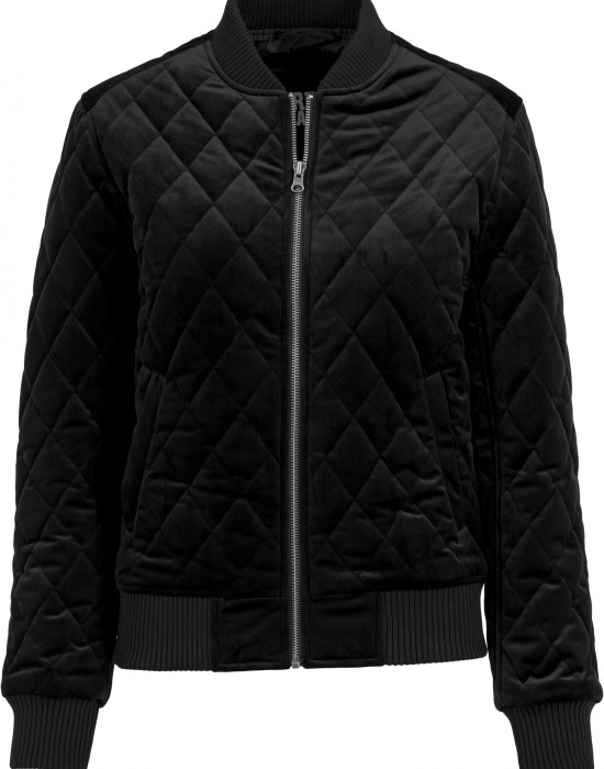 Дамско яке в черно от Urban Classics Ladies Diamond Quilt Velvet Дамско яке в черно от Urban Classics Ladies Diamond Quilt Velvet
