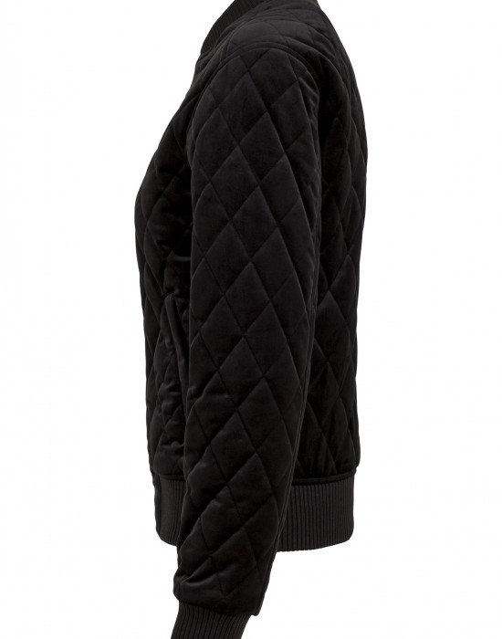Дамско яке в черно от Urban Classics Ladies Diamond Quilt Velvet Дамско яке в черно от Urban Classics Ladies Diamond Quilt Velvet