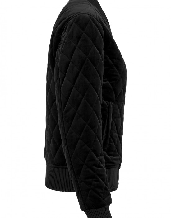 Дамско яке в черно от Urban Classics Ladies Diamond Quilt Velvet Дамско яке в черно от Urban Classics Ladies Diamond Quilt Velvet