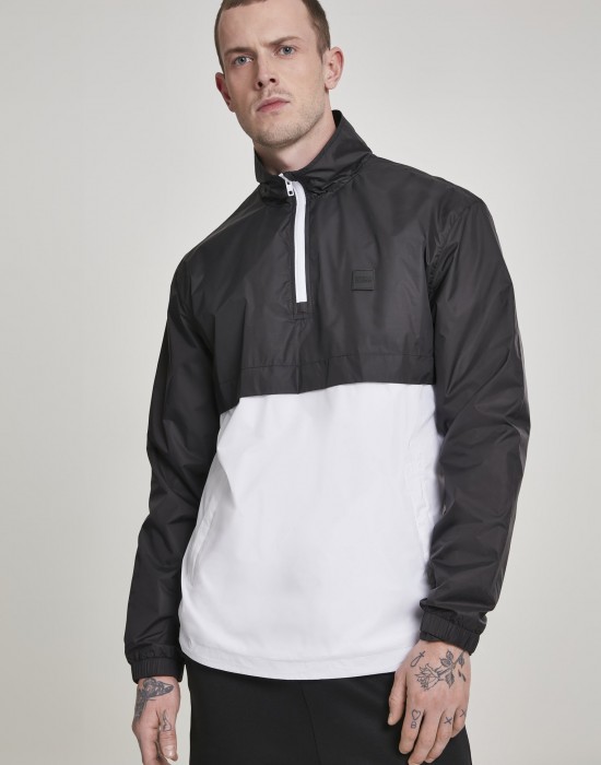 Мъжко яке ветровка Urban Classics blk/wht Мъжко яке ветровка Urban Classics blk/wht