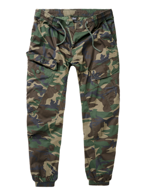 Мъжки летни панталони в зелен камуфлаж Ray Vintage woodland