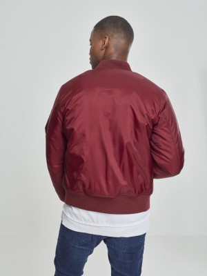 Мъжко яке тип бомбър Urban Classics burgundy в бордо