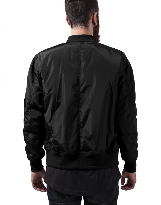 Мъжко черно яке тип бомбър Urban Classics blk/blk Мъжко черно яке тип бомбър Urban Classics blk/blk