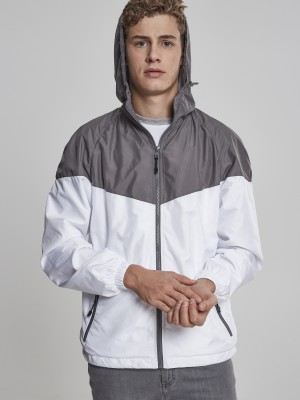 Мъжко спортно яке Urban Classics в сиво и бяло