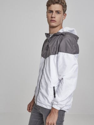 Мъжко спортно яке Urban Classics в сиво и бяло