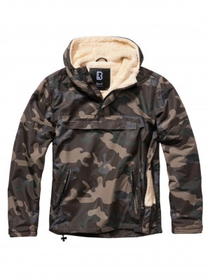 Мъжка дебела ветровка в тъмен камуфлажен цвят Brandit Darkcamo