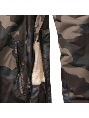 Мъжка дебела ветровка в тъмен камуфлажен цвят Brandit Darkcamo