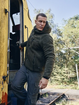 МЪЖКО ПУХКАВО ЯКЕ В ЦВЯТ МАСЛИНА BRANDIT TEDDYFLEECE WORKER