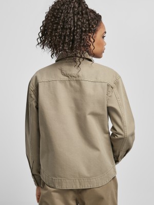 Дамско яке в цвят каки Urban Classics Ladies Oversized Shirt Jacket 