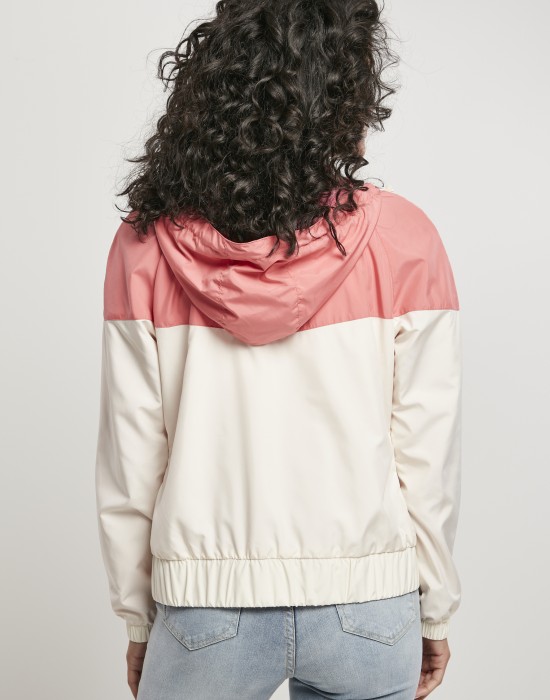 Дамска ветровка в розово и пясъчно Urban Classics Ladies Arrow Windbreaker 