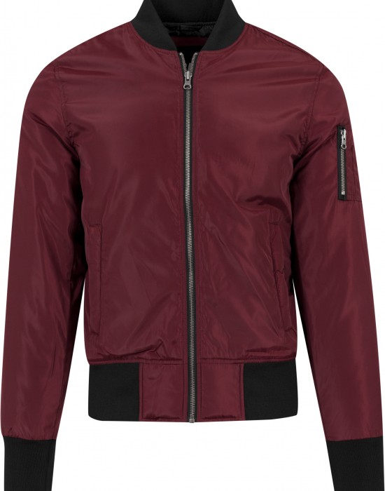 Мъжко яке тип бомбър в цвят бордо Urban Classics burgundy/black