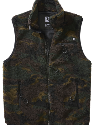 Мъжка жилетка от плюшен полар в тъмен камуфлаж Brandit Teddyfleece woodland