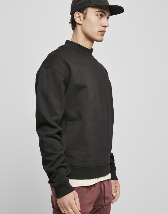 Мъжка блуза в черен цвят Urban Classics Mock Neck Crew Мъжка блуза в черен цвят Urban Classics Mock Neck Crew