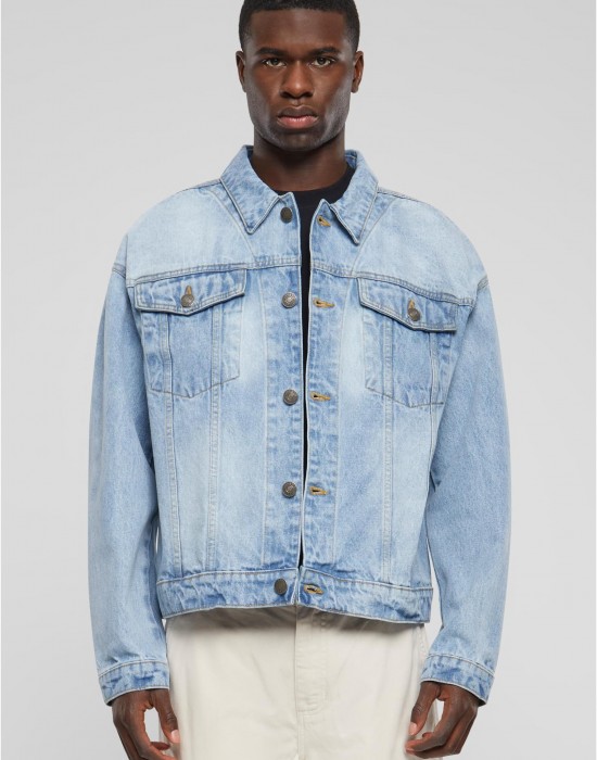 Мъжко дънково яке Urban Classics Boxy Denim light blue washed Мъжко дънково яке Urban Classics Boxy Denim light blue washed