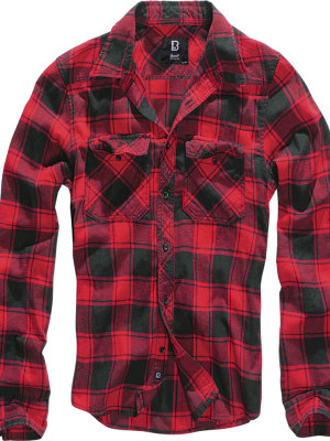 Мъжка карирана риза в червен цвят Brandit Check Shirt red/black