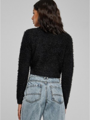 Дамска пухкава жилетка в черен цвят Urban Classics