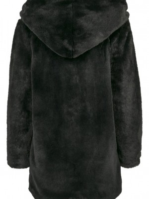 Дамско палто Urban Classics Teddy в черен цвят Дамско палто Urban Classics Teddy в черен цвят