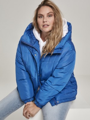 Дамско яке в синьо Urban Classics Ladies Oversized Hooded Puffer 