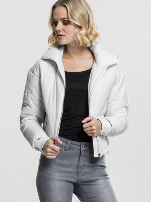 Дамско яке Urban Classics High Neck в бял цвят