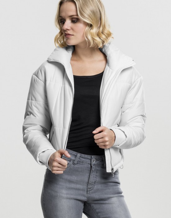 Дамско яке Urban Classics High Neck в бял цвят Дамско яке Urban Classics High Neck в бял цвят