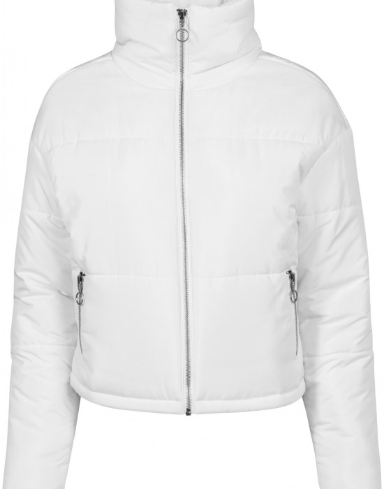 Дамско яке Urban Classics High Neck в бял цвят Дамско яке Urban Classics High Neck в бял цвят