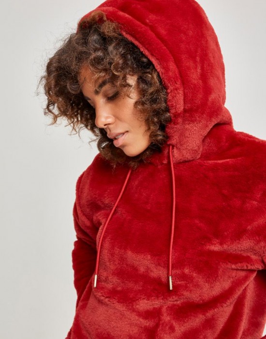 Дамски плюшен суичър Urban Classics burgundy Дамски плюшен суичър Urban Classics burgundy