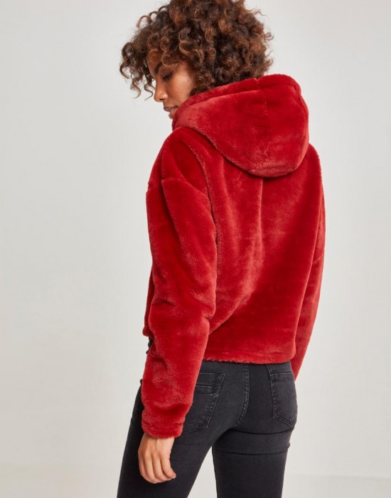 Дамски плюшен суичър Urban Classics burgundy Дамски плюшен суичър Urban Classics burgundy