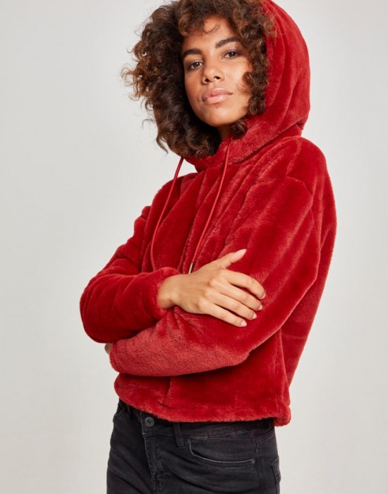 Дамски плюшен суичър Urban Classics burgundy Дамски плюшен суичър Urban Classics burgundy
