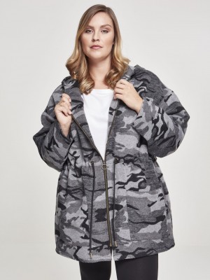 Дамска парка Urban Classics в сив камуфлаж 