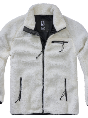Мъжко яке от плюшен полар в бяло Brandit