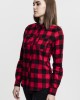 Дамска карирана риза в черно и червено Urban Classics Ladies Turnup Checked Flanell Shirt Дамска карирана риза в черно и червено Urban Classics Ladies Turnup Checked Flanell Shirt