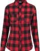 Дамска карирана риза в черно и червено Urban Classics Ladies Turnup Checked Flanell Shirt Дамска карирана риза в черно и червено Urban Classics Ladies Turnup Checked Flanell Shirt