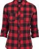 Дамска карирана риза в черно и червено Urban Classics Ladies Turnup Checked Flanell Shirt Дамска карирана риза в черно и червено Urban Classics Ladies Turnup Checked Flanell Shirt