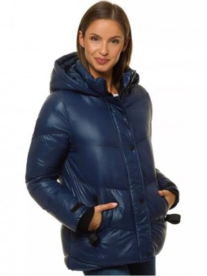 Дамско зимно яке в тъмносин цвят