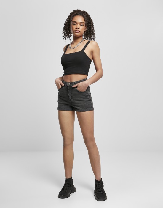 Дамски къси дънкови панталони в черен цвят Urban Classics 5 Pocket Shorts Дамски къси дънкови панталони в черен цвят Urban Classics 5 Pocket Shorts