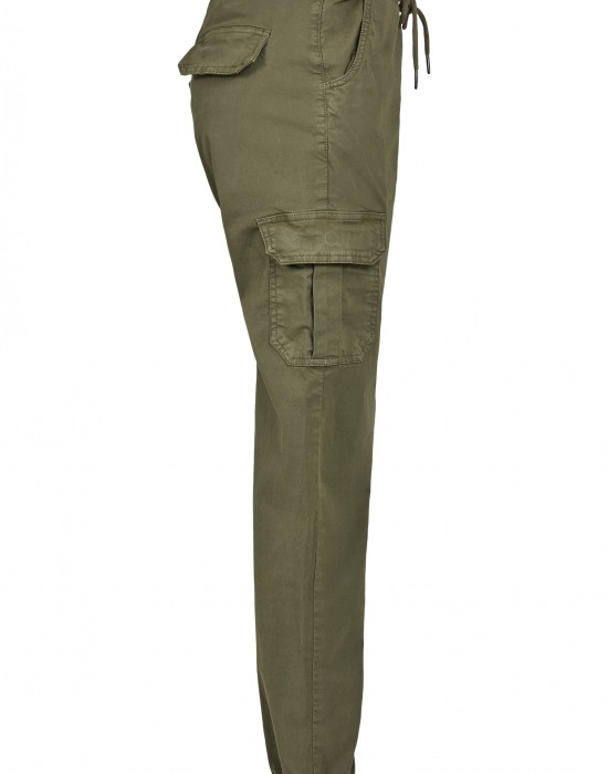 Дамски карго панталон в масленозелен цвят Urban Classics Ladies High Waist Cargo Jogging Pants summerolive 