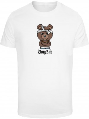 Тениска в бяло Mister Tee Bandana Bear Sketch