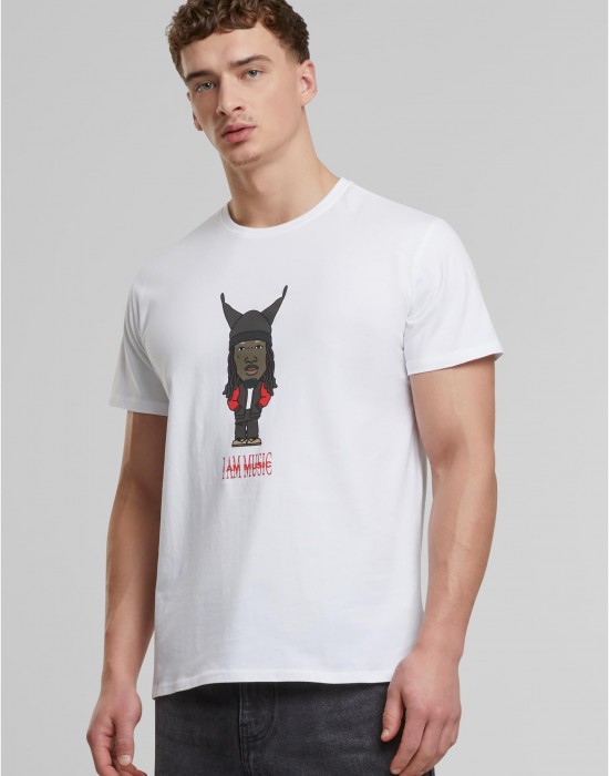 Тениска в бяло I Am Music Mister Tee Тениска в бяло I Am Music Mister Tee