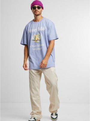 Мъжка тениска в лилаво Mister Tee Money Talks Oversize