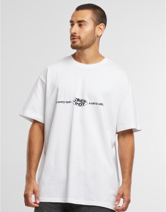 Мъжка бяла тениска Mister Tee Every Spin Wins Мъжка бяла тениска Mister Tee Every Spin Wins