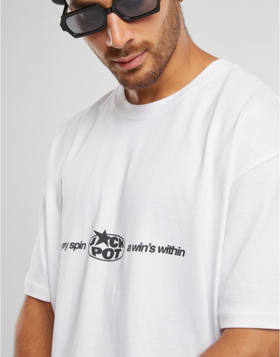 Мъжка бяла тениска Mister Tee Every Spin Wins Мъжка бяла тениска Mister Tee Every Spin Wins