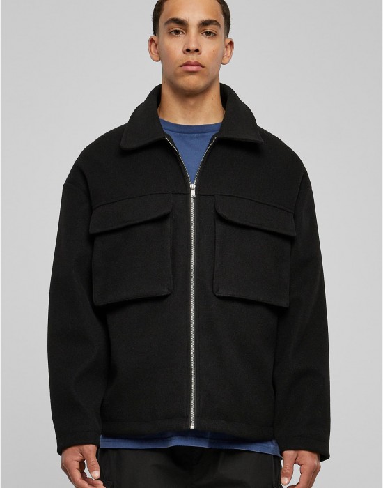 Мъжко яке в черен цвят Urban Classics Big Pocket Мъжко яке в черен цвят Urban Classics Big Pocket